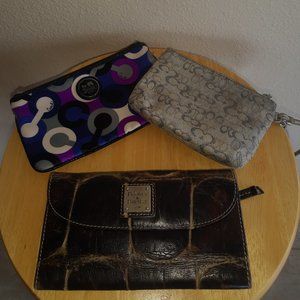 Bundle--1 Donney & Bourke wallet and 2 Coach wristlets